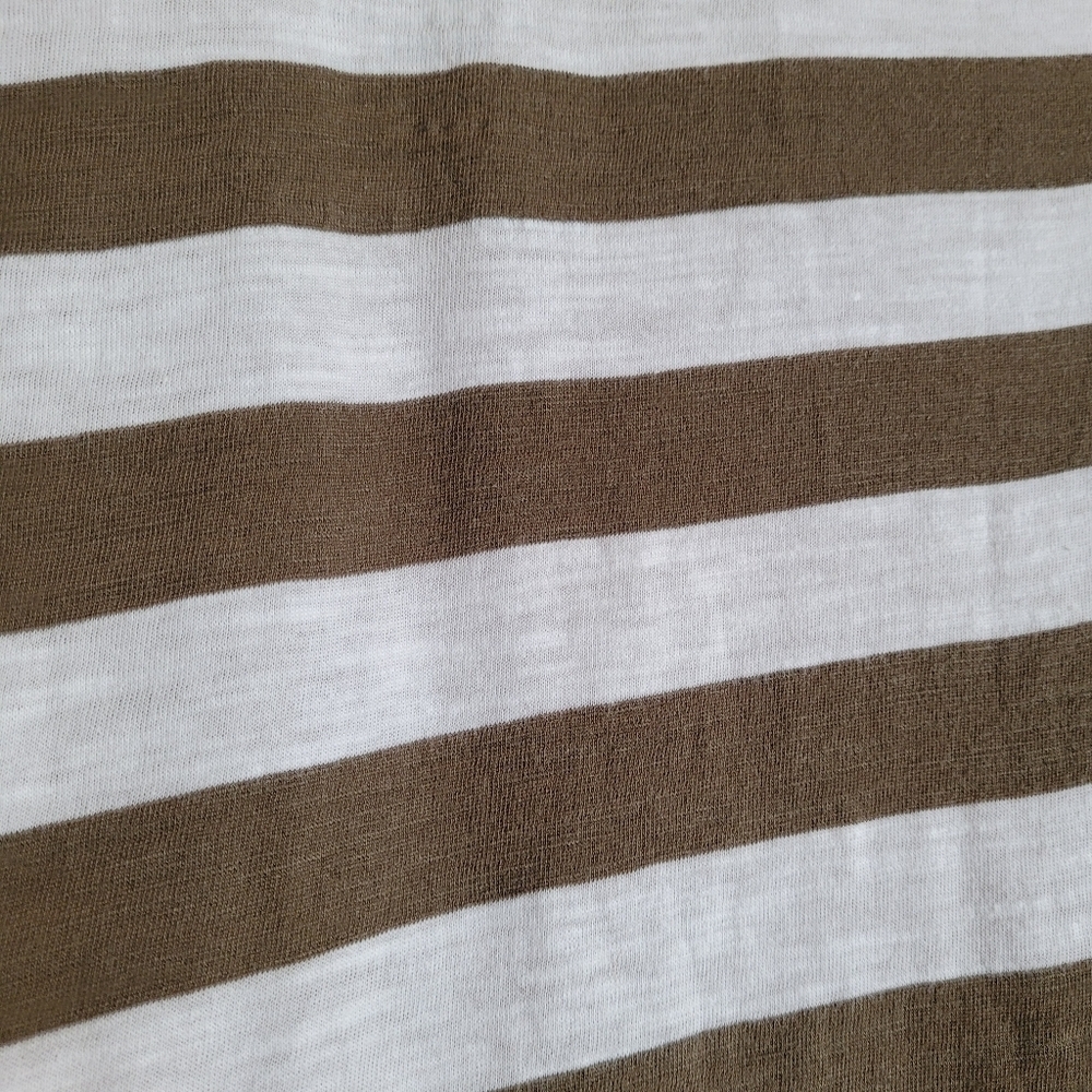 Cotton On The One Crew Neck Olive White Stripe T-shirt Size Women's XS - Picture 6 of 10